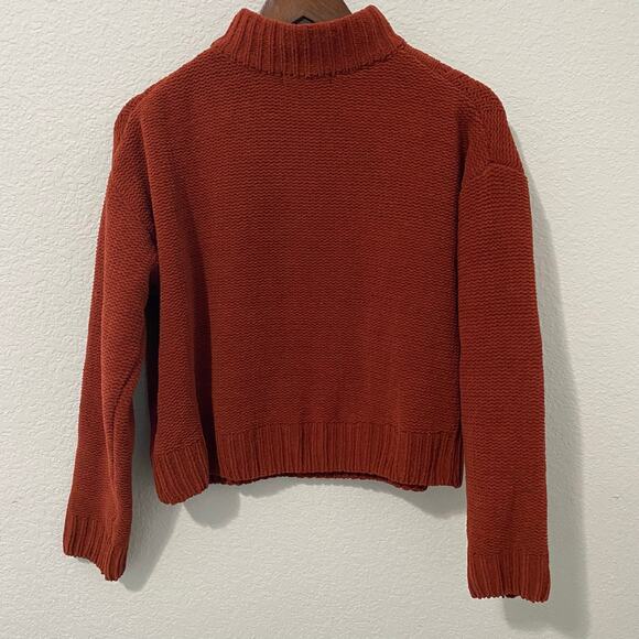 Hooked Up Sweater Womens Size M Half Zip Cable Knit Pumpkin Mock Neck NWOT* - Picture 2 of 9
